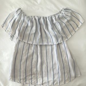 White House Black market medium off the shoulder striped top.